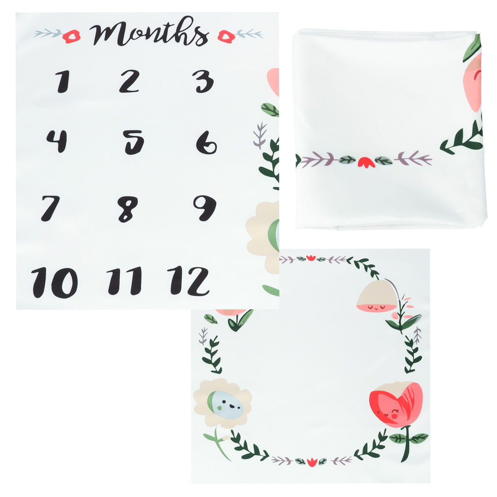 Covoras bebelusi, Zola®, fundal pentru poze, model cu flori, material moale, 1-12 luni, 103x103 cm Covoras bebelusi, Zola®, fundal pentru poze, model cu flori, material moale, 1-12 luni, 103x103 cm